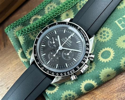 omega speedmaster white rubber strap|omega speedmaster strap replacement.